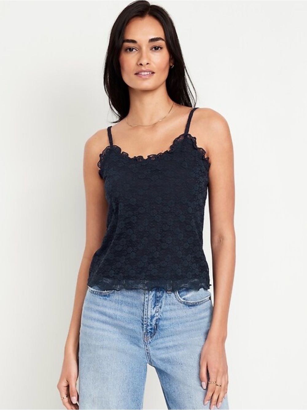 Old Navy Lace-Trim Camisole Tank Top - Navy